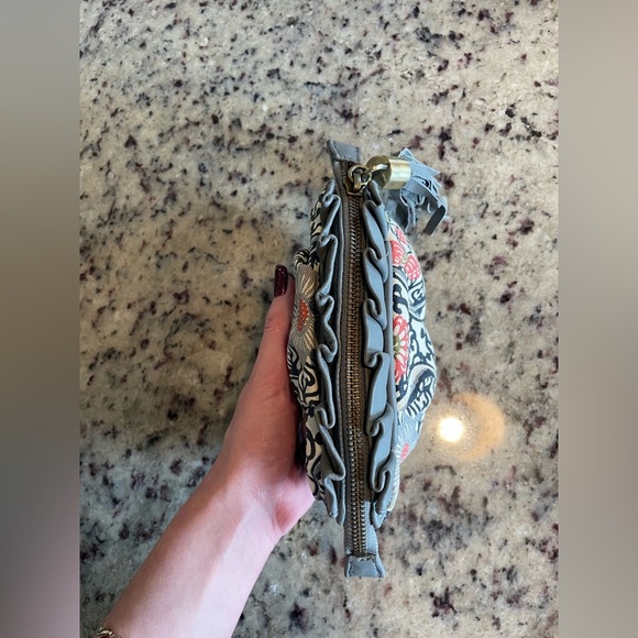 Miss Albright, Anthropologie , canvas, and leather clutch new without tags - Picture 6 of 7